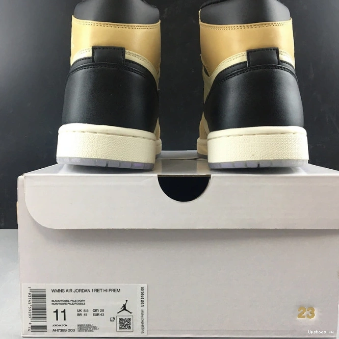 Premium High WMNS 1 Jordan Mushroom Air AH7389-003 Fossil 0427